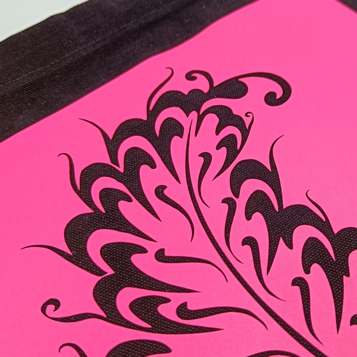 Hohde kangaslaukku, Höyhen, pinkki - Image 3