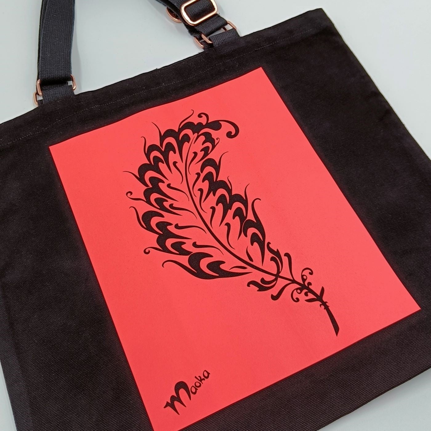 Hohde kangaslaukku, Höyhen, punainen 3 Hohde kangaslaukku, Höyhen, punainen - Image 3