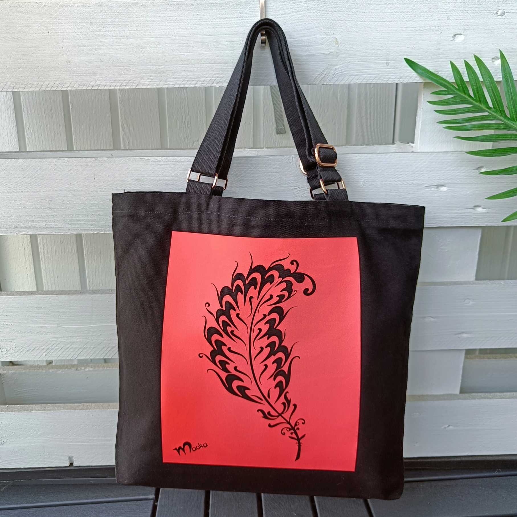 Hohde kangaslaukku, Höyhen, punainen 2 Hohde kangaslaukku, Höyhen, punainen - Image 2