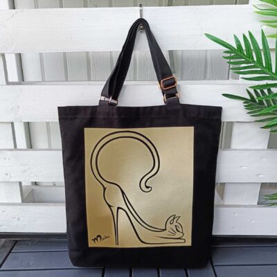 Hohde kangaslaukku, Miau! korkkari, kulta