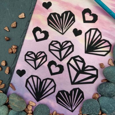 Pilke magneettisetti, Sydämet 12 kpl, Kimaltava