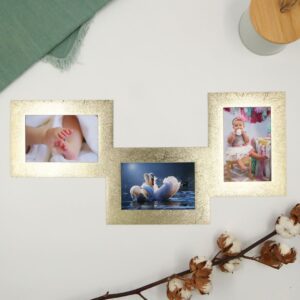 Pilke magneettinen kollaasikehys kolmelle 10x15 kuvalle, Teksturoitu platina