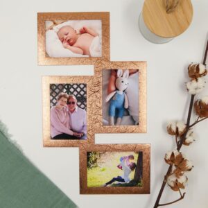 Pilke magneettinen kollaasikehys neljälle 10x15 kuvalle, Teksturoitu kupari