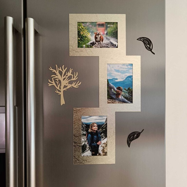 Pilke kollaasikehys, tekstroitu platina ja Pilke magneetit