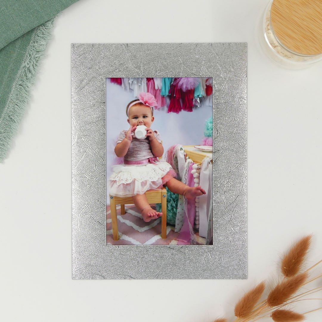 Pilke magneettinen valokuvakehys 10x15 kuvalle, Teksturoitu hopea - Image 4