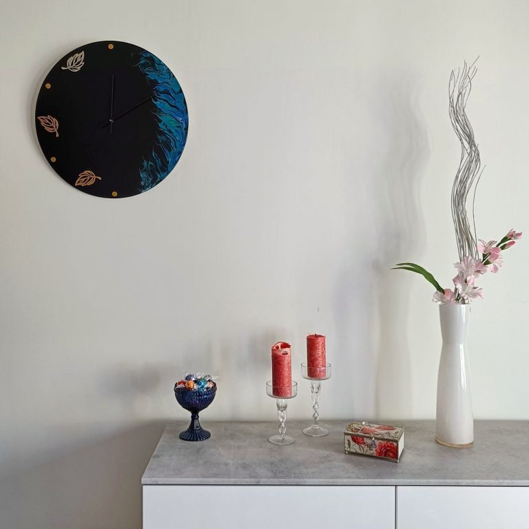 Taival seinäkello Pilke magneeteilla, lehdet