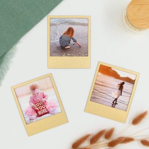 Pilke magneettinen valokuvakehys, Retro 3 kpl, Kimaltava kulta