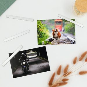 Pilke magneetti 4 kpl valokuville ja muistilapuille, Kimaltava hopea