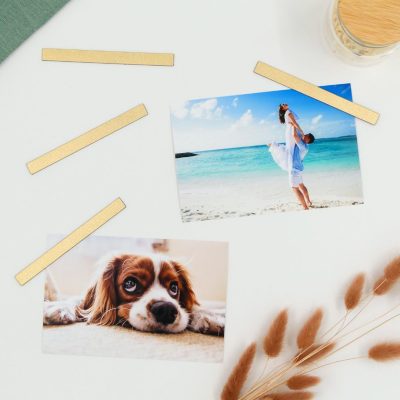 Pilke magneetti 4 kpl valokuville ja muistilapuille, Kimaltava kulta