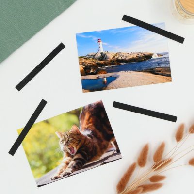 Pilke magneetti 4 kpl valokuville ja muistilapuille, Harjattu musta