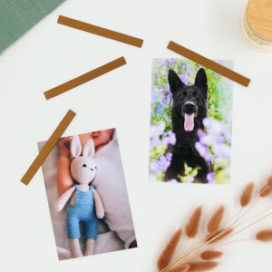 Pilke magneetti 4 kpl valokuville ja muistilapuille, Harjattu kupari