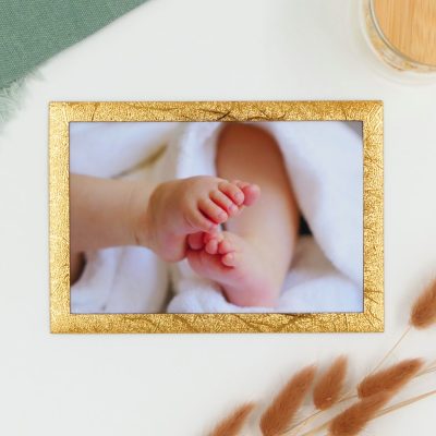 Pilke magneettinen valokuvakehys 10x15 kuvalle, Teksturoitu kulta