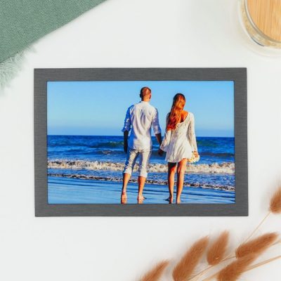 Pilke magneettinen valokuvakehys 10x15 kuvalle, Harjattu harmaa