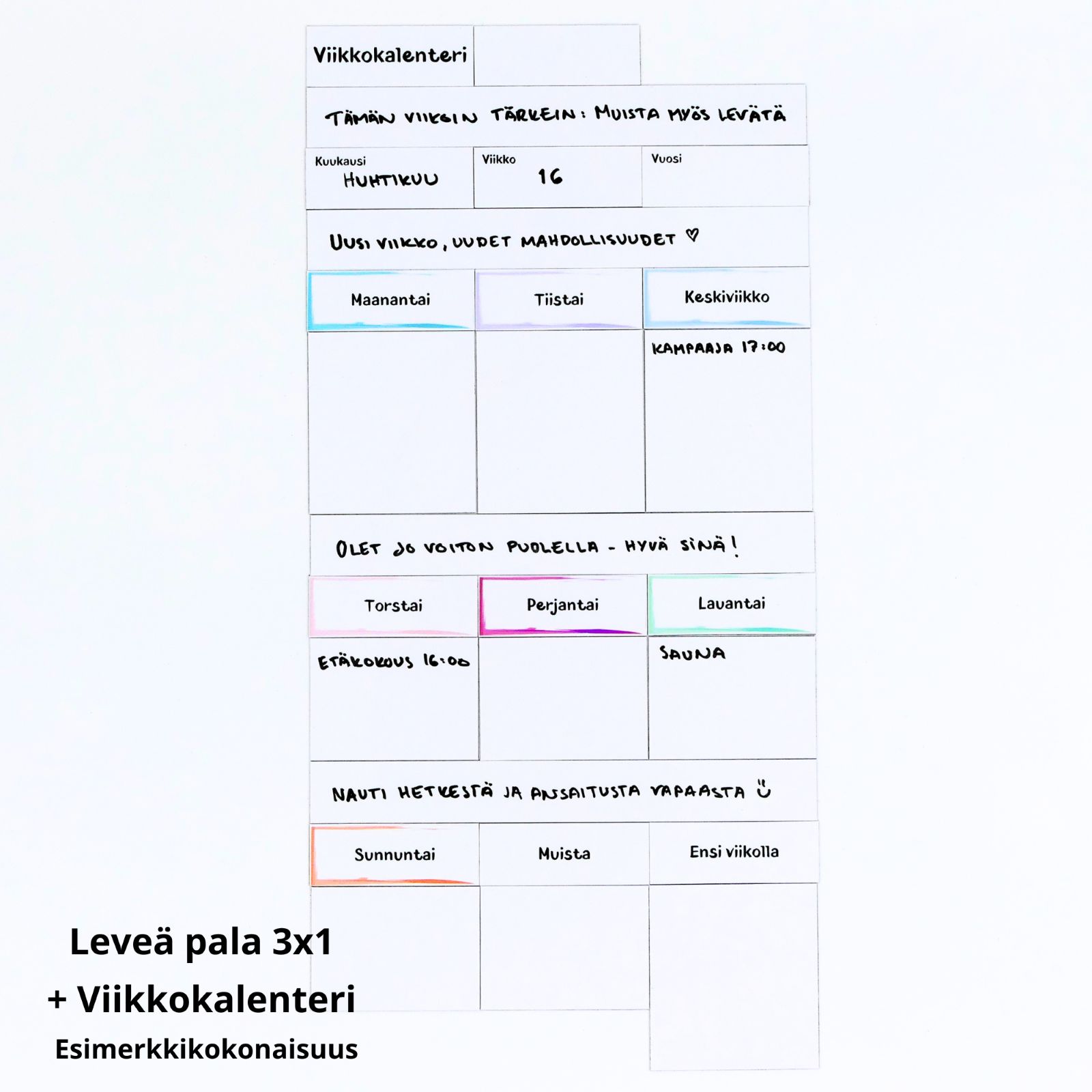 7 MiXit Viikkokalenteri 236278-2300 ja MiXit Leveä pala 3x1 4 kpl 236303-2312, malli 1.1
