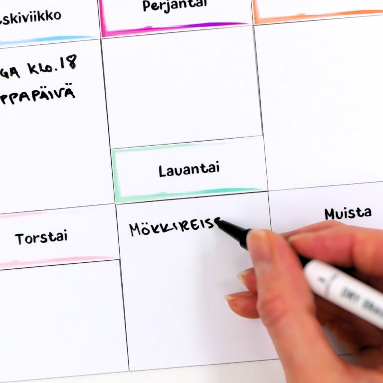 Etusivu 1 Magneettiseen viikkokalenteriin kirjoittaminen valkotaulutussilla – Maoka MiXit